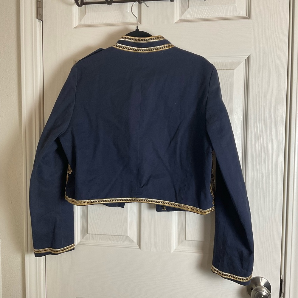 Embroidered Navy Blue Utility Jacket - Picture 14 of 15